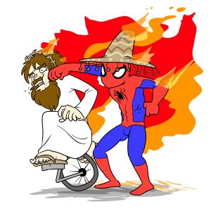 Spiderman punching jesus.jpg