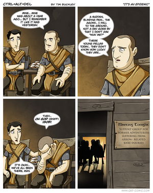 Arrow in the knee CAD comic TES Skyrim.png