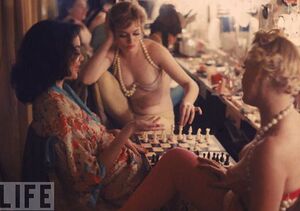 Vintage show girls in lingerie playing chess.jpg