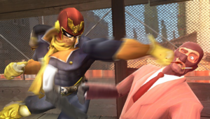 Capt. Falcon punches The Spy.png