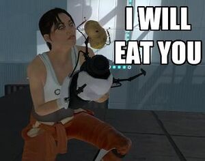 Chell Cupcake will eat you.jpg