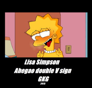 Lisa simpson ahegao double v sign by jokerfake-d8sec4l.png